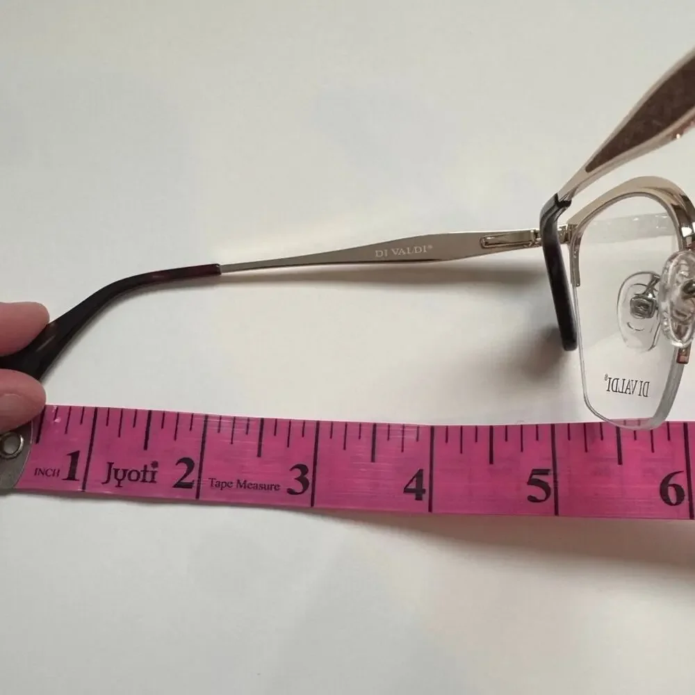 NEW Di Valdi 8190 gold glitter cat eye glasses